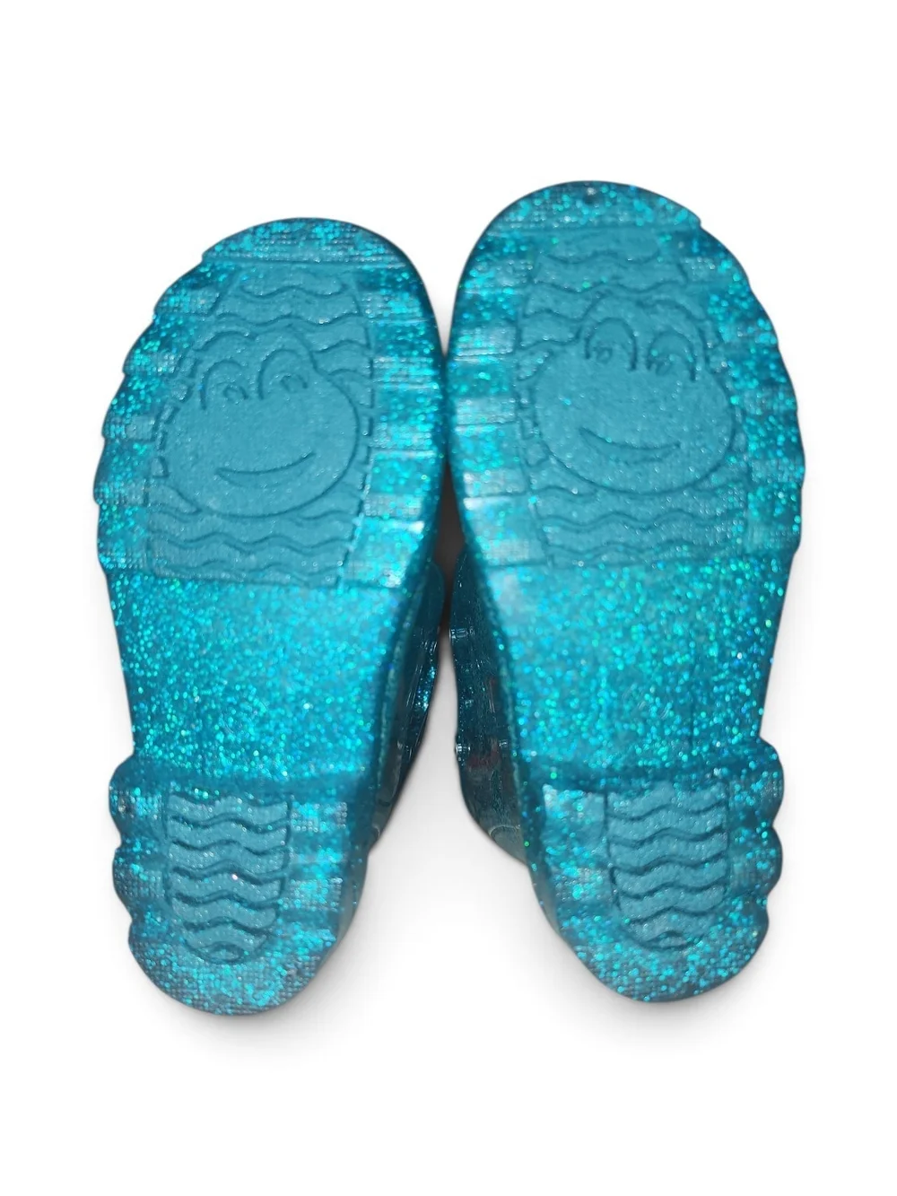 Western Chief Kids Teal Glitter Lights Heart-Handle Pull-On Rain Boots, US 8